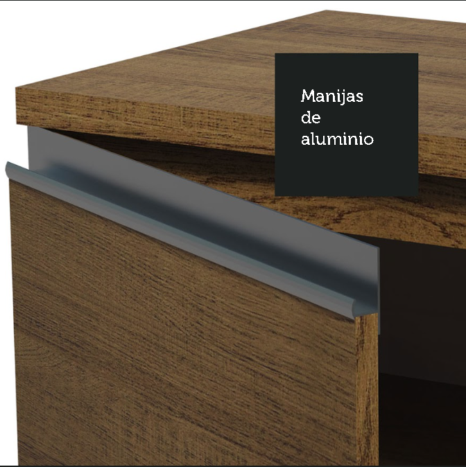 Mueble de Cocina Madesa Glamy 70 cm 2 Puertas Marrón