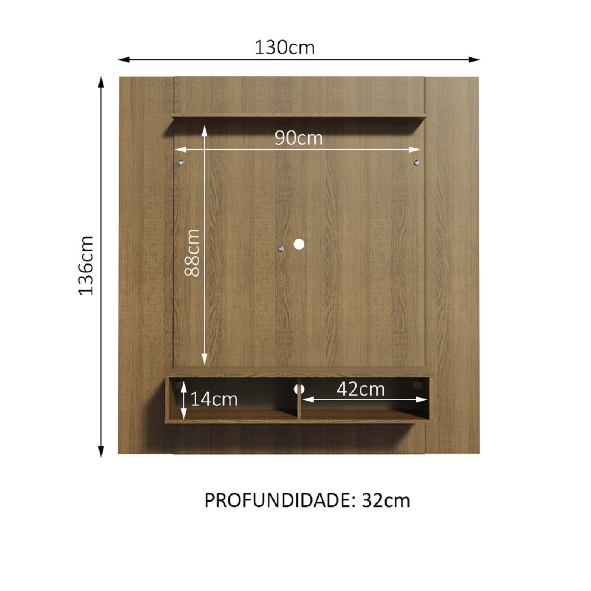 Centro De Entretenimiento Madesa Arizona Hasta 55'' - Marrón