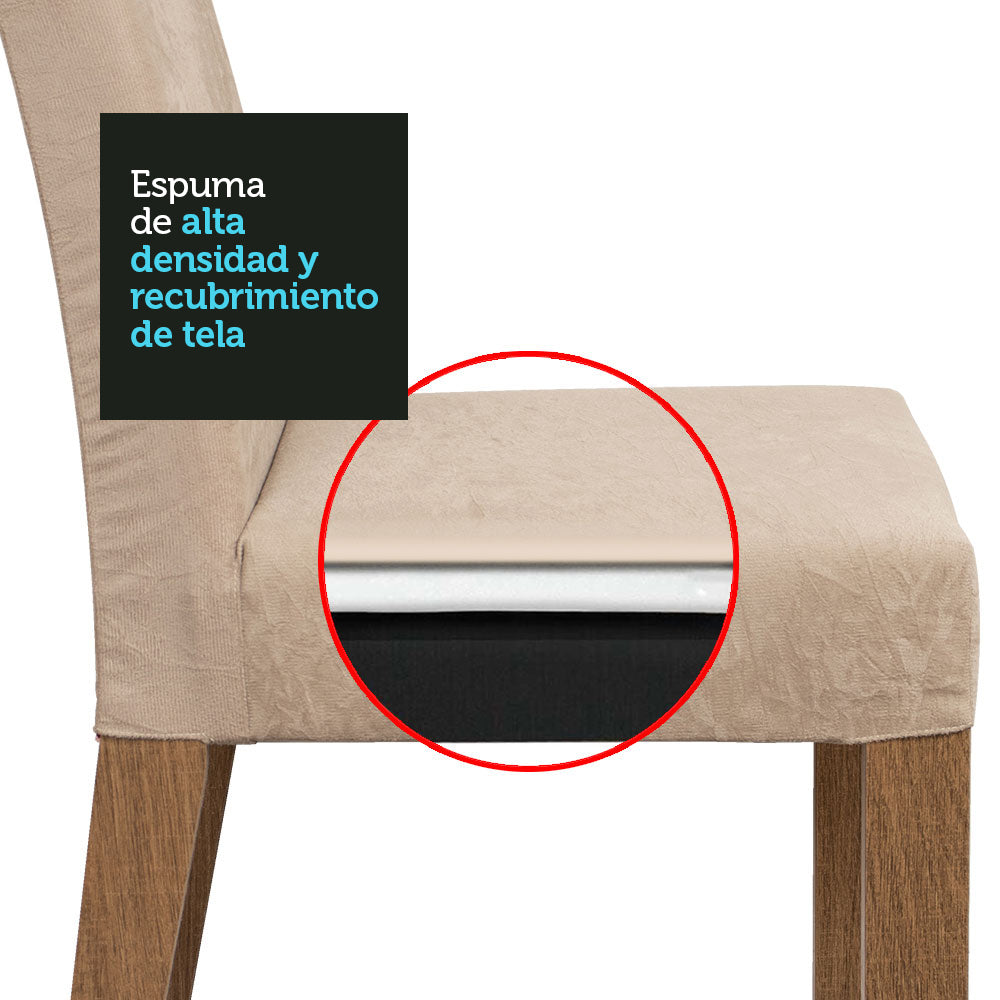 Juego de Comedor Mesa Encimera de Madera 6 Sillas Britney - Marrón/Crema/Imperial