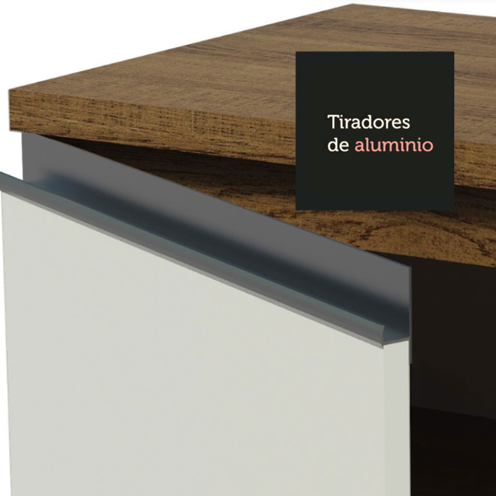 Mueble de Cocina Madesa Glamy 35 cm 1 Puerta Marrón/Blanco
