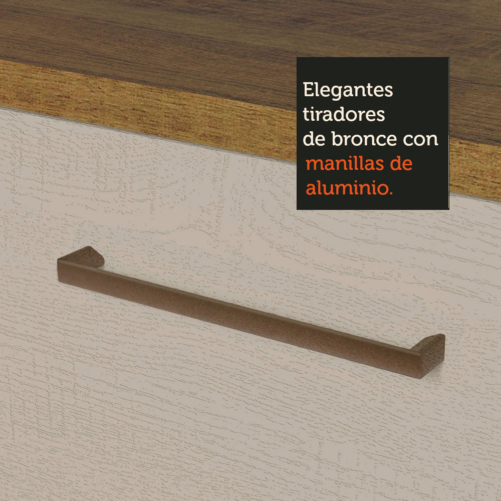 Gabinete Superior 70 cm 1 Puerta Abatible Agata Marrón/Crema