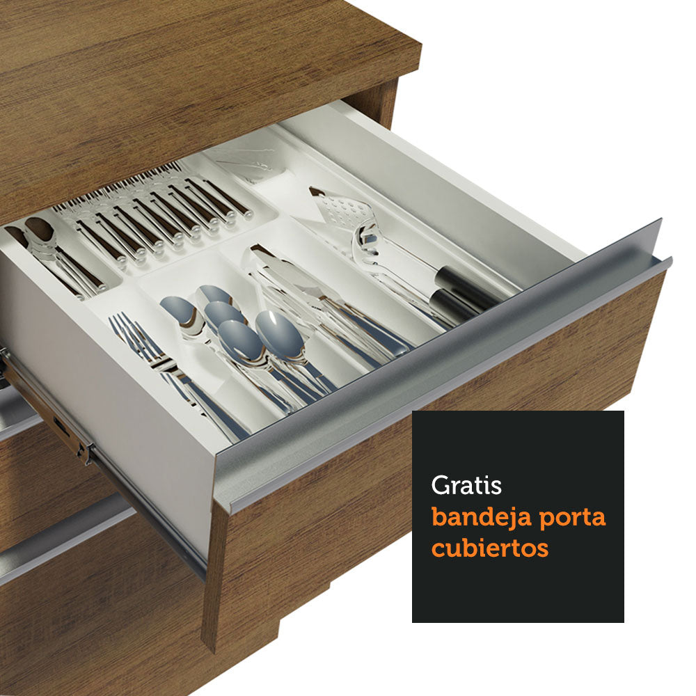Cocina Integral con Lavadero 180cm Glamy 13 Marrón