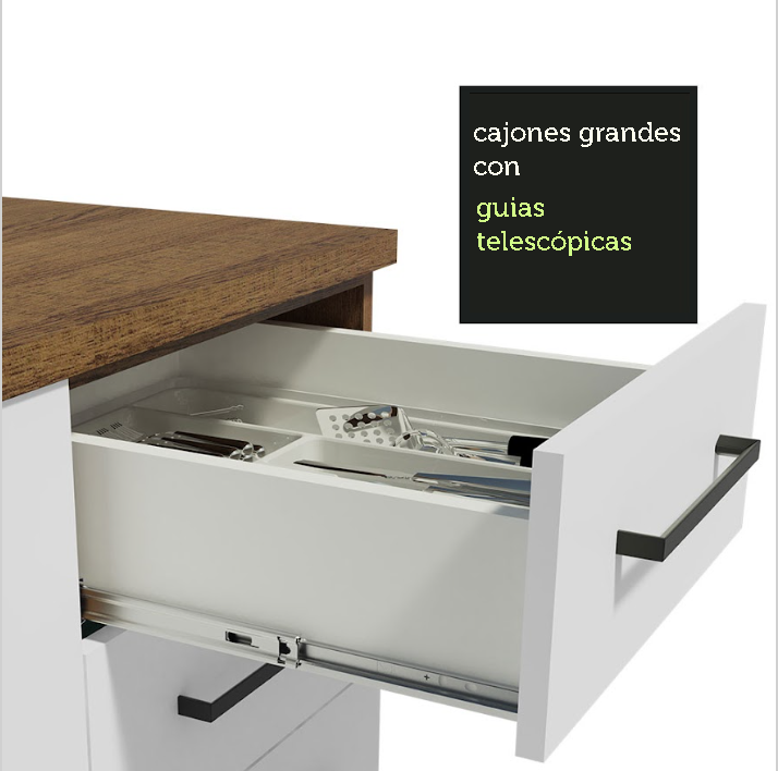 Mueble de Cocina Agata 120 cm - Mostrador para Lavadero con Encimera