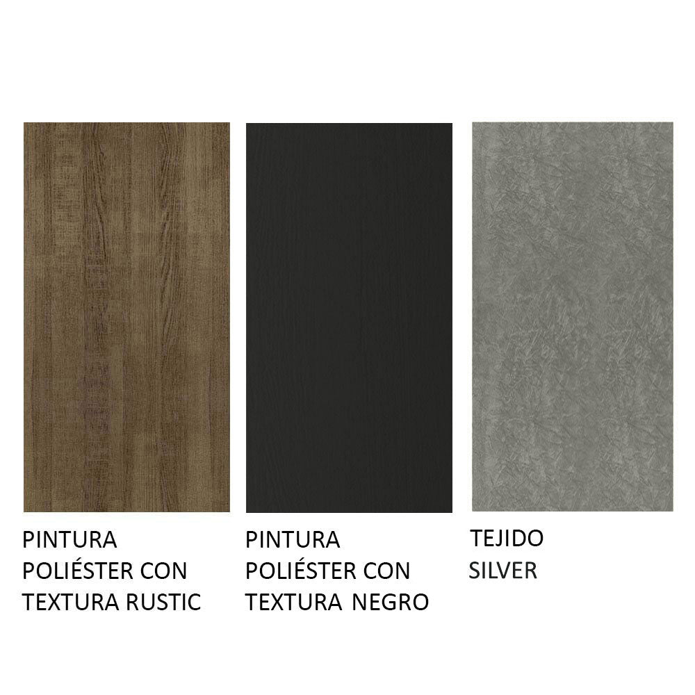 Juego de Comedor Mesa con Encimera de Vidrio 4 Sillas Marrón/Negro/Silver Marilia