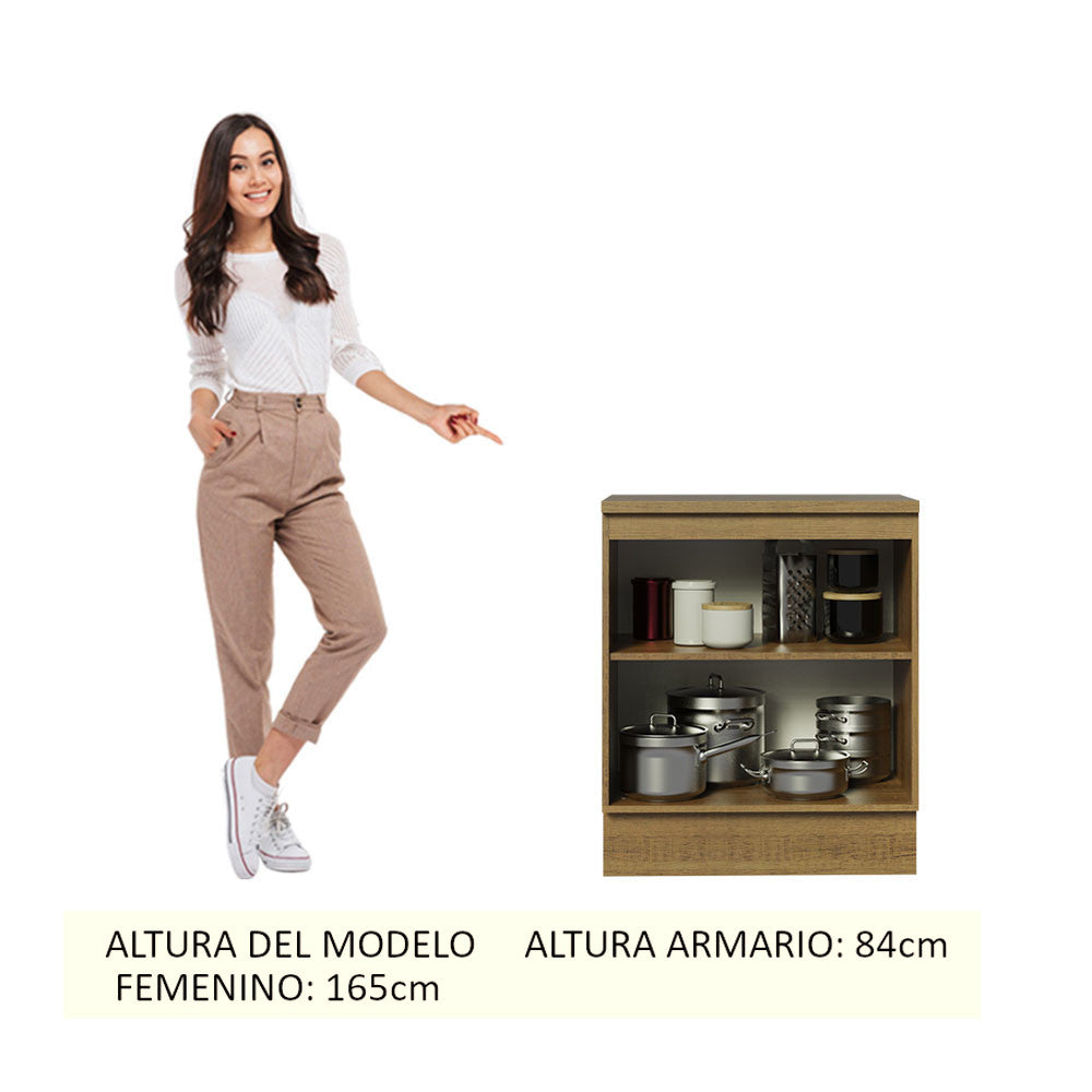 Mueble de Cocina Madesa Glamy 70 cm 2 Puertas Marrón