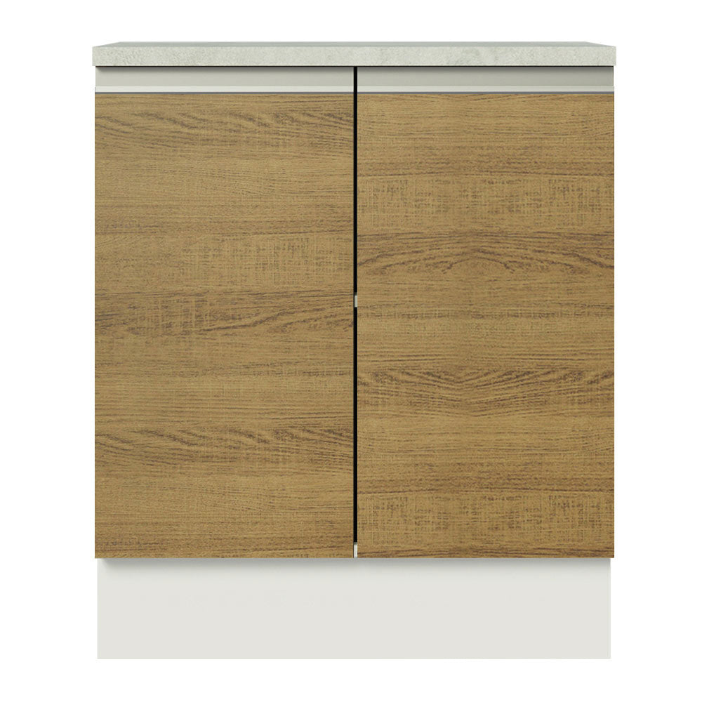 Mueble de Cocina Madesa Glamy 70 cm 2 Puertas Blanco/Marrón