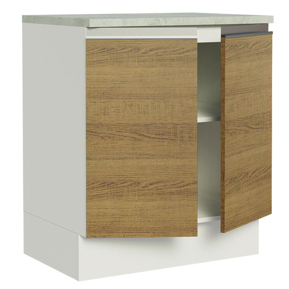 Mueble de Cocina Madesa Glamy 70 cm 2 Puertas Blanco/Marrón