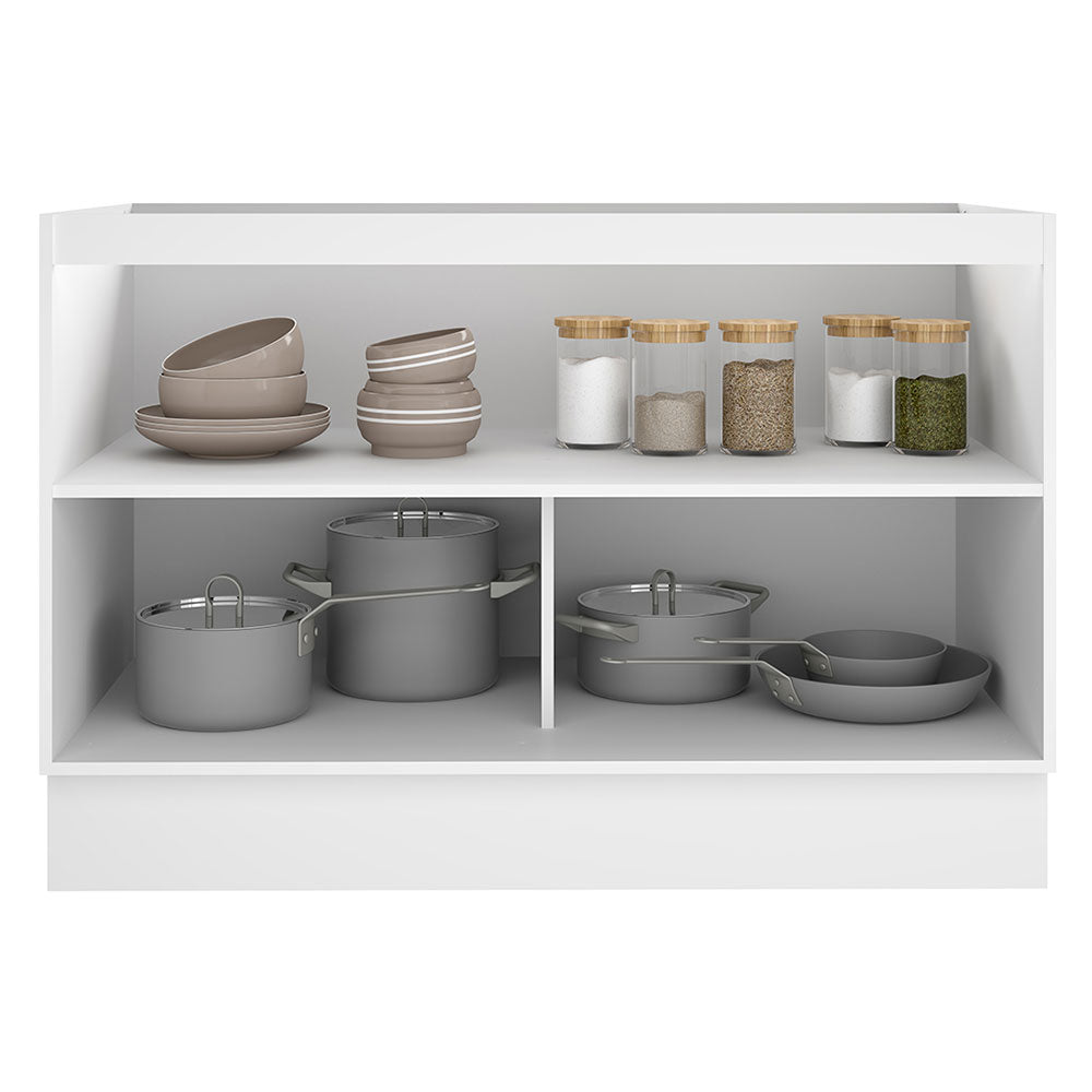 Mueble de Cocina para Fregadero Madesa Glamy 120 cm 2 Puertas (Sin Tablero ni Fregadero) Blanco/Marrón
