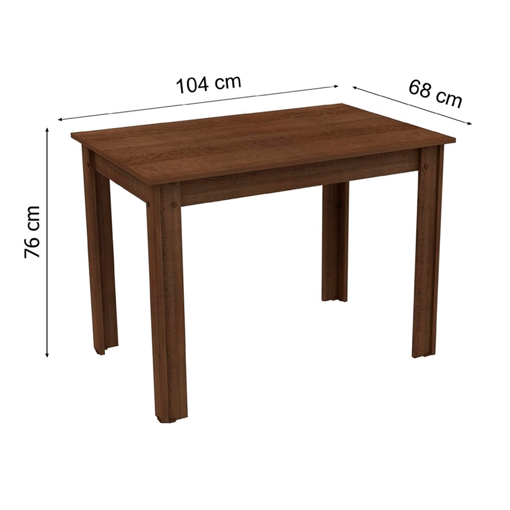 Mesa de Comedor Madesa Rectangular Tapa de Madera 5258B - Marrón
