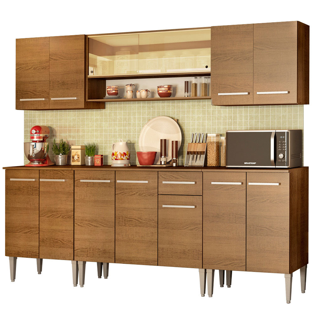 Cocina Integral 233cm Marrón Emilly Smile Madesa 04