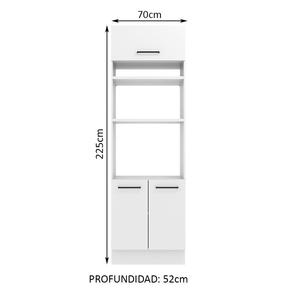 Mueble de Cocina para Horno 70 cm 3 Puertas Blanco Agata Madesa