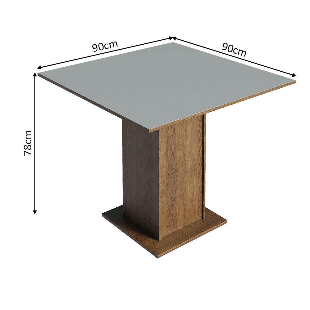Juego de Comedor Mesa Tablero de Madera 4 Sillas Marrón/Gris/Sintético Beige Samara Madesa