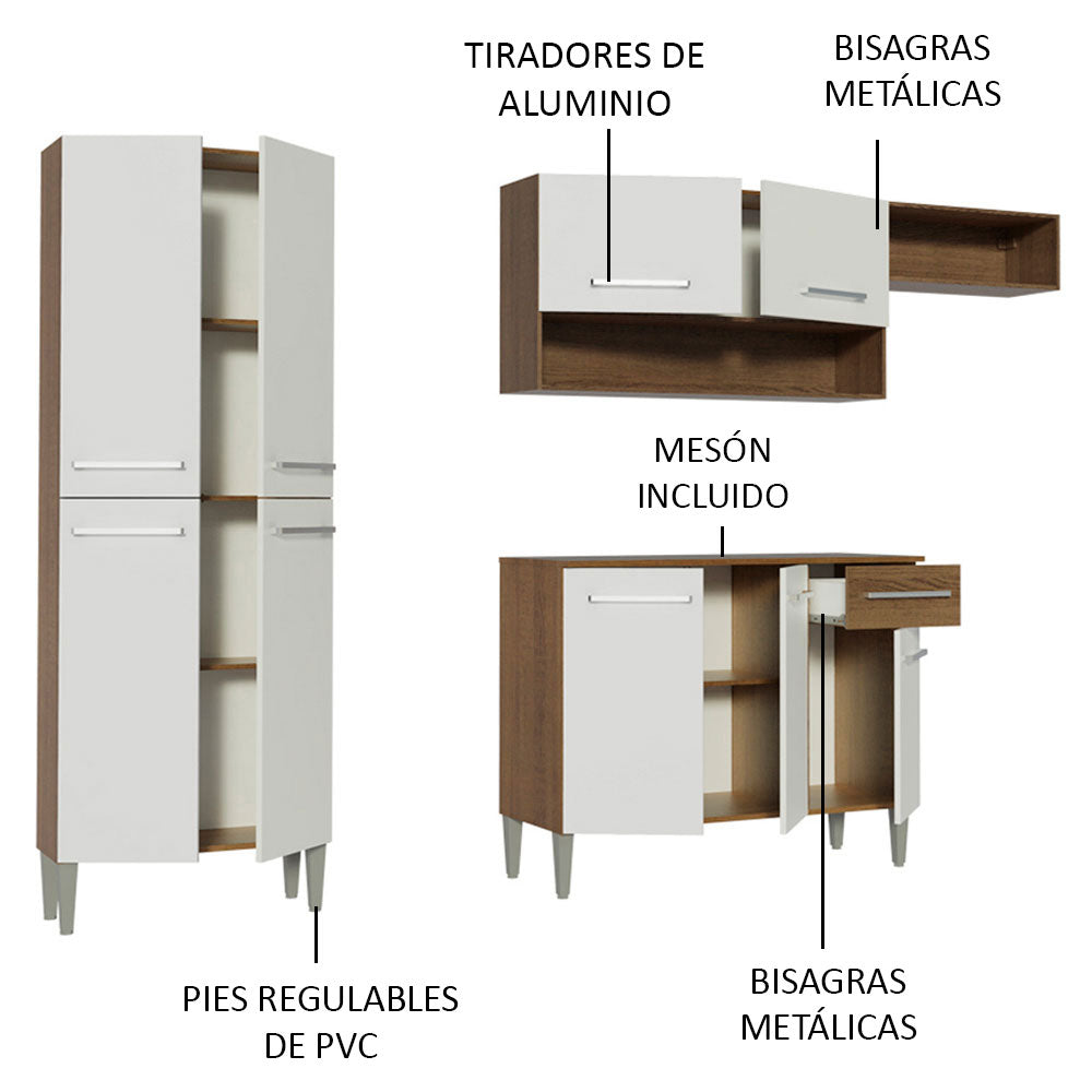 Mueble de Cocina Compacto Emilly Top Madesa Marrón/Blanco