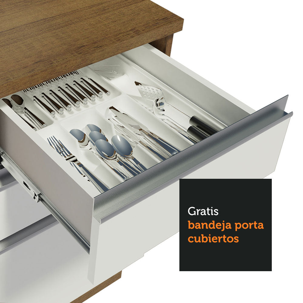 Cocina Integral con Lavadero 180cm Glamy 13 Marrón/Blanco