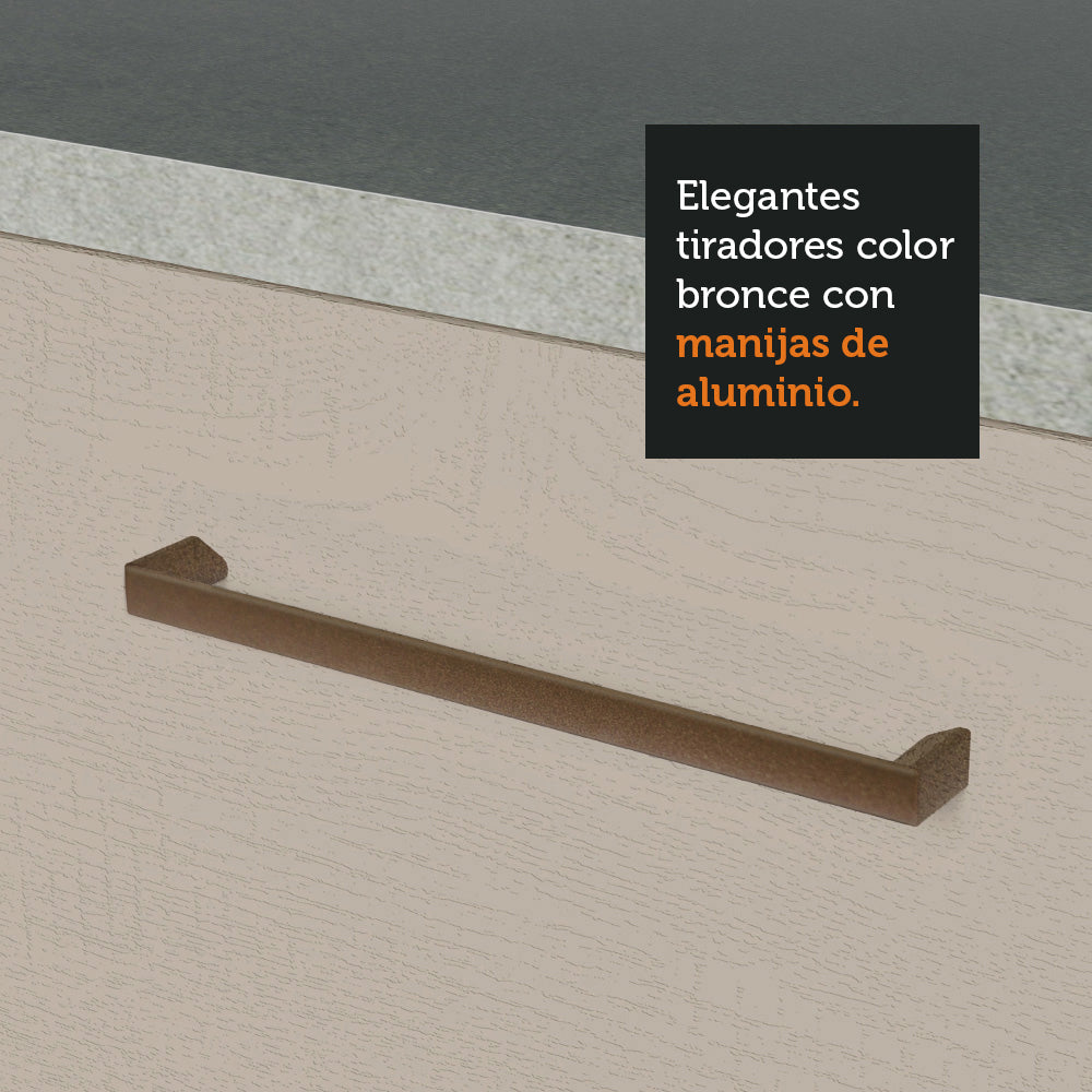 Gabinete Bajo 80 cm 2 Cajones Blanco/Crema Agata