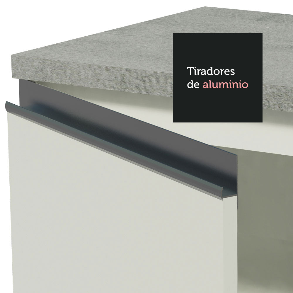 Mueble de Cocina 200cm Con Tarja Glamy Blanco