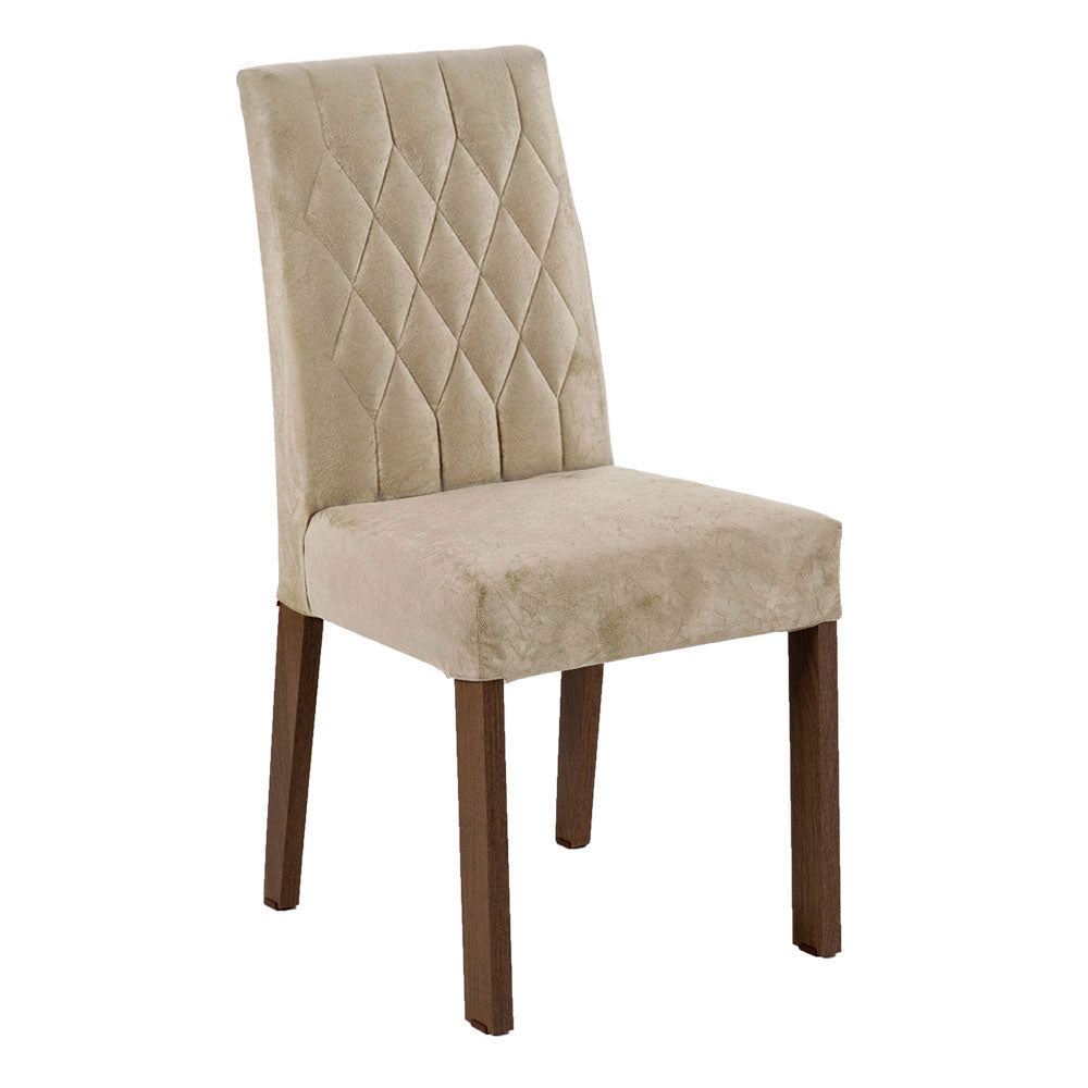 Juego de Comedor Mesa con Encimera de Vidrio 4 Sillas Marrón/Crema/Imperial Anaju