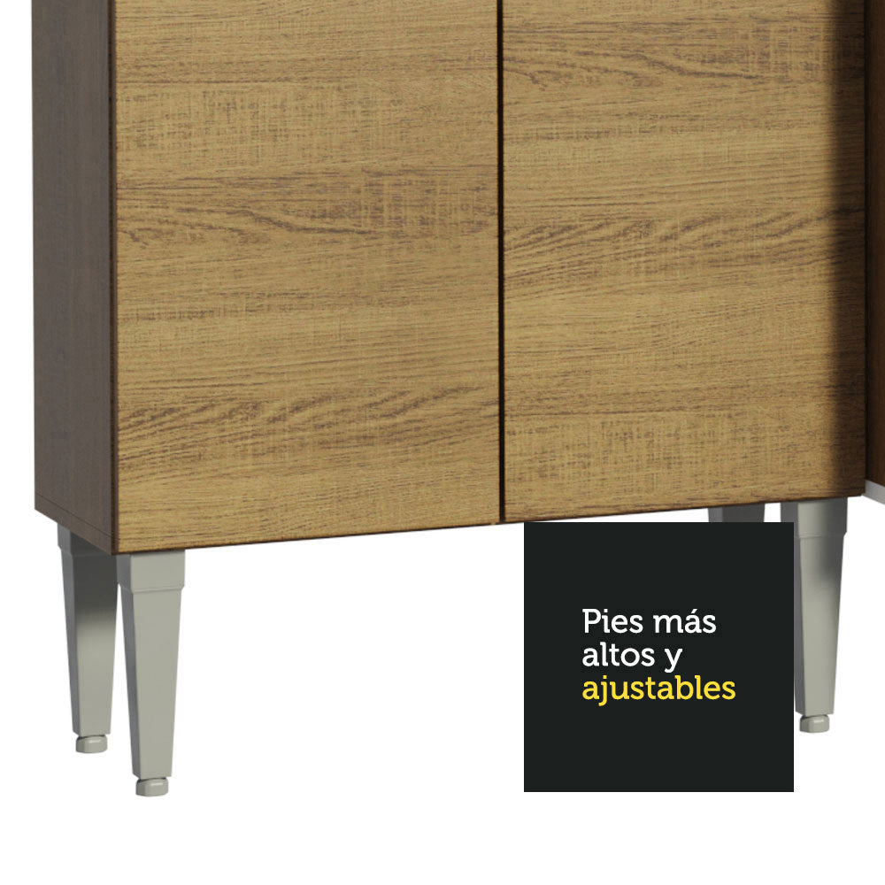 Cocina Integral Esquinera 261cm Marrón Emilly River Madesa 03