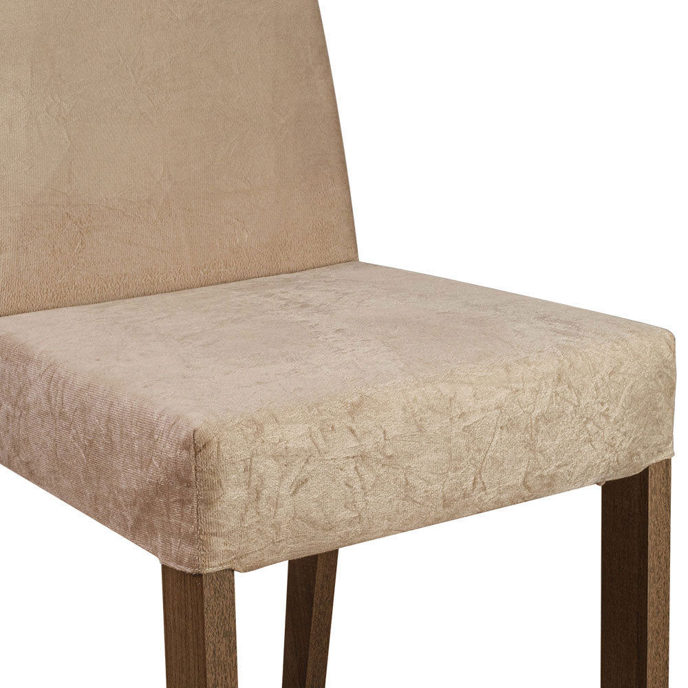 Juego de Comedor Mesa con Encimera de Vidrio con 4 Sillas Marrón/Crema/Imperial Evelin