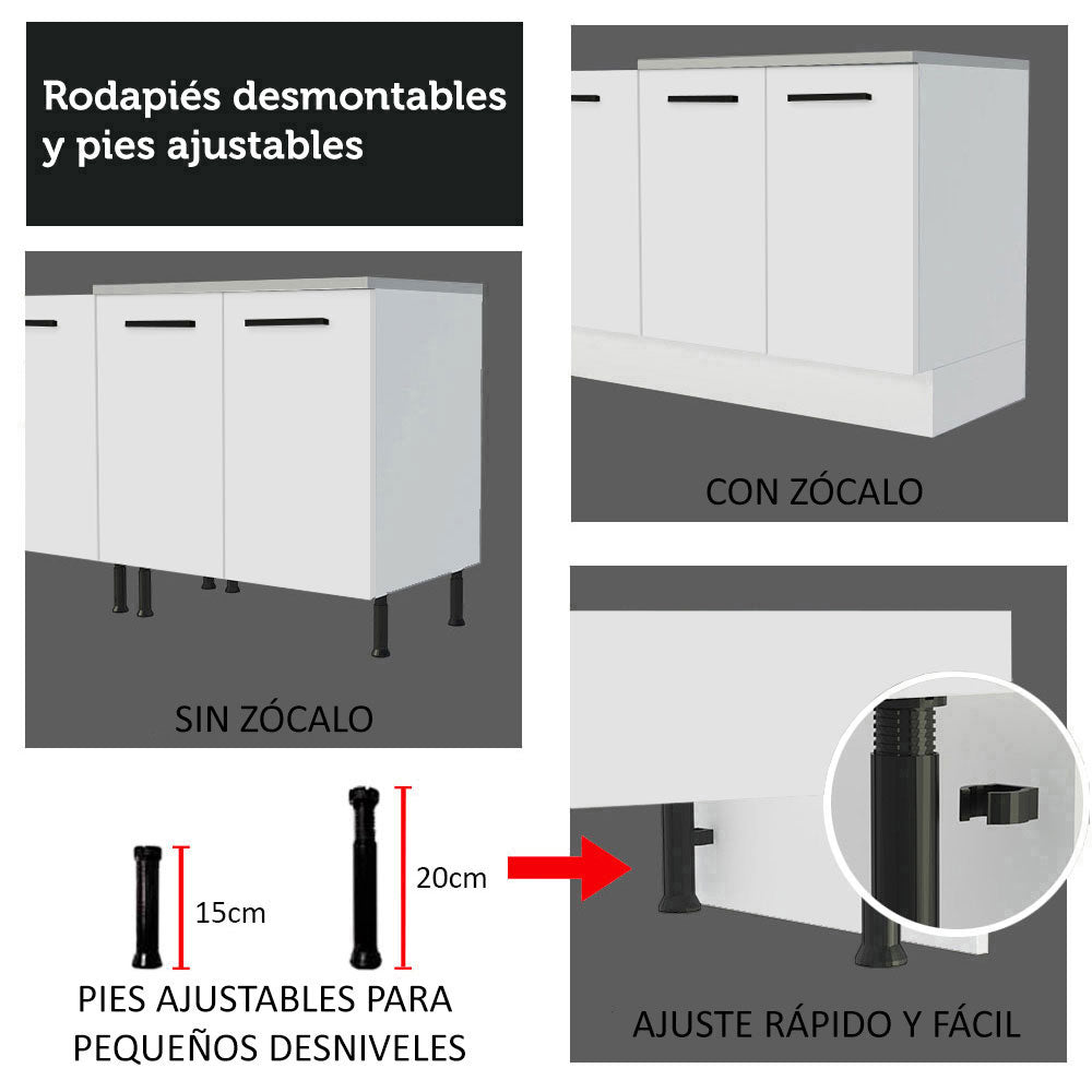Mueble de Cocina 80 cm 2 Puertas Blanco Agata Madesa
