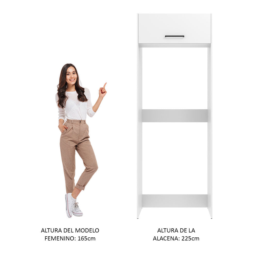 Mueble de Cocina para Refrigerador 1 Puerta Abatible Blanco Agata