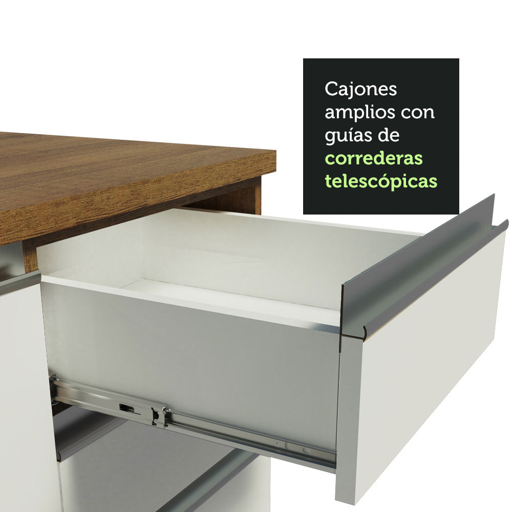 Cocina Integral con Lavadero 180cm Glamy 13 Marrón/Blanco
