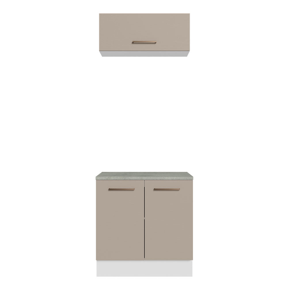 Mueble Integral Multiuso Garaje 80cm Blanco/Crema