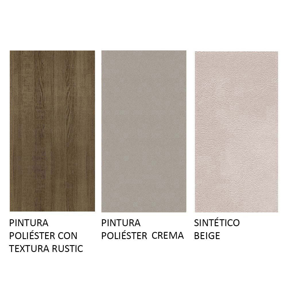 Juego de Comedor Mesa con Encimera de Vidrio 4 Sillas Marrón/Crema/Beige Tifani