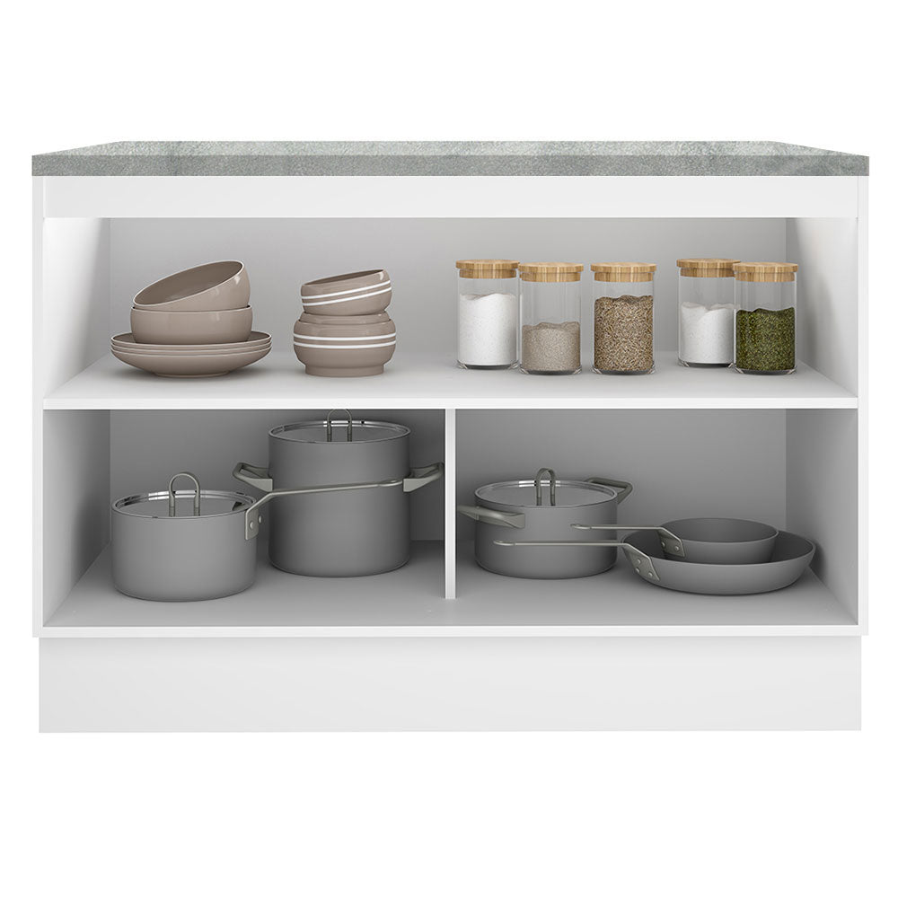 Mueble de Cocina para Fregadero Madesa Glamy 120 cm 2 Puertas (con Tablero) Blanco/Marrón