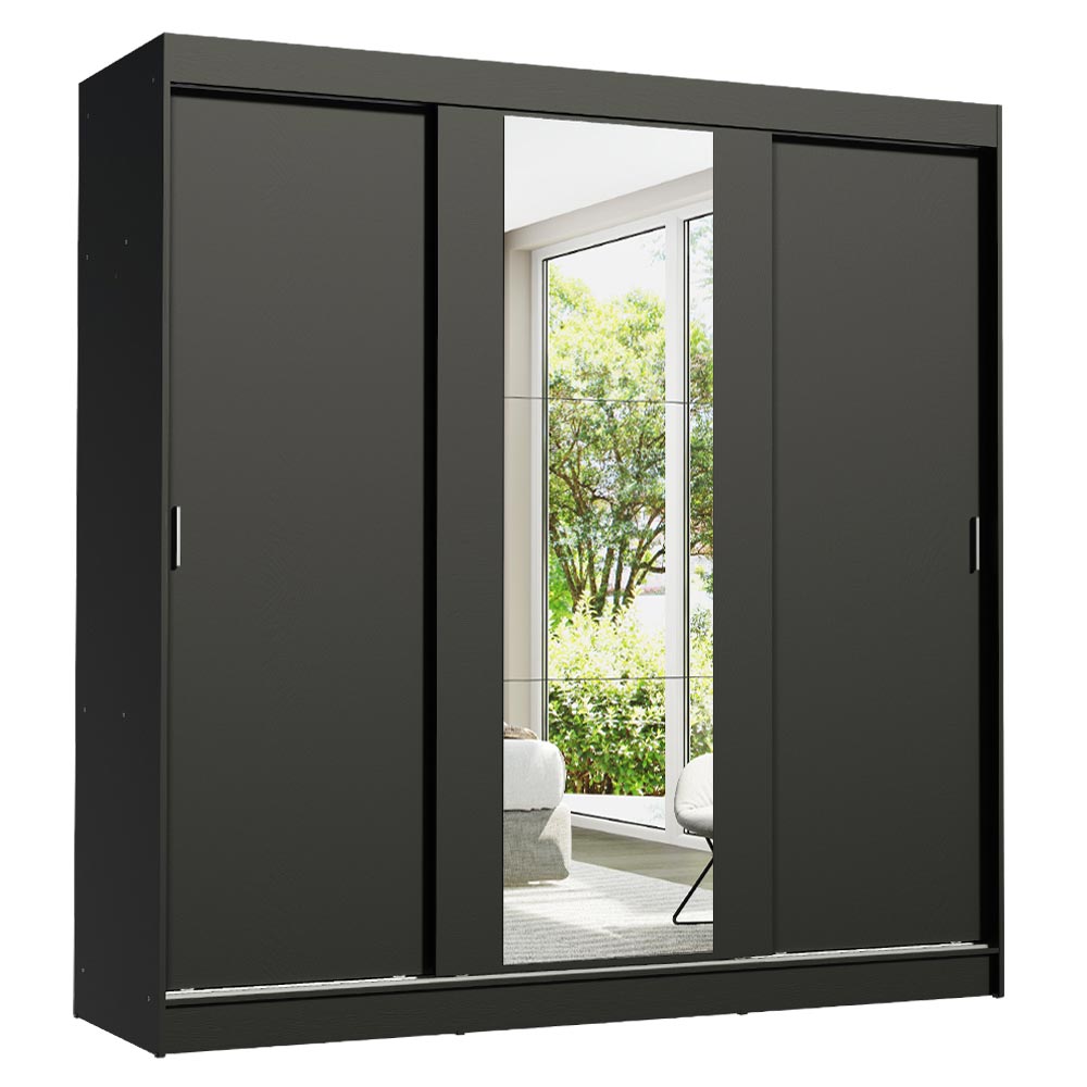 Clóset Matrimonial Reno 3 Puertas Correderas con Espejo Negro