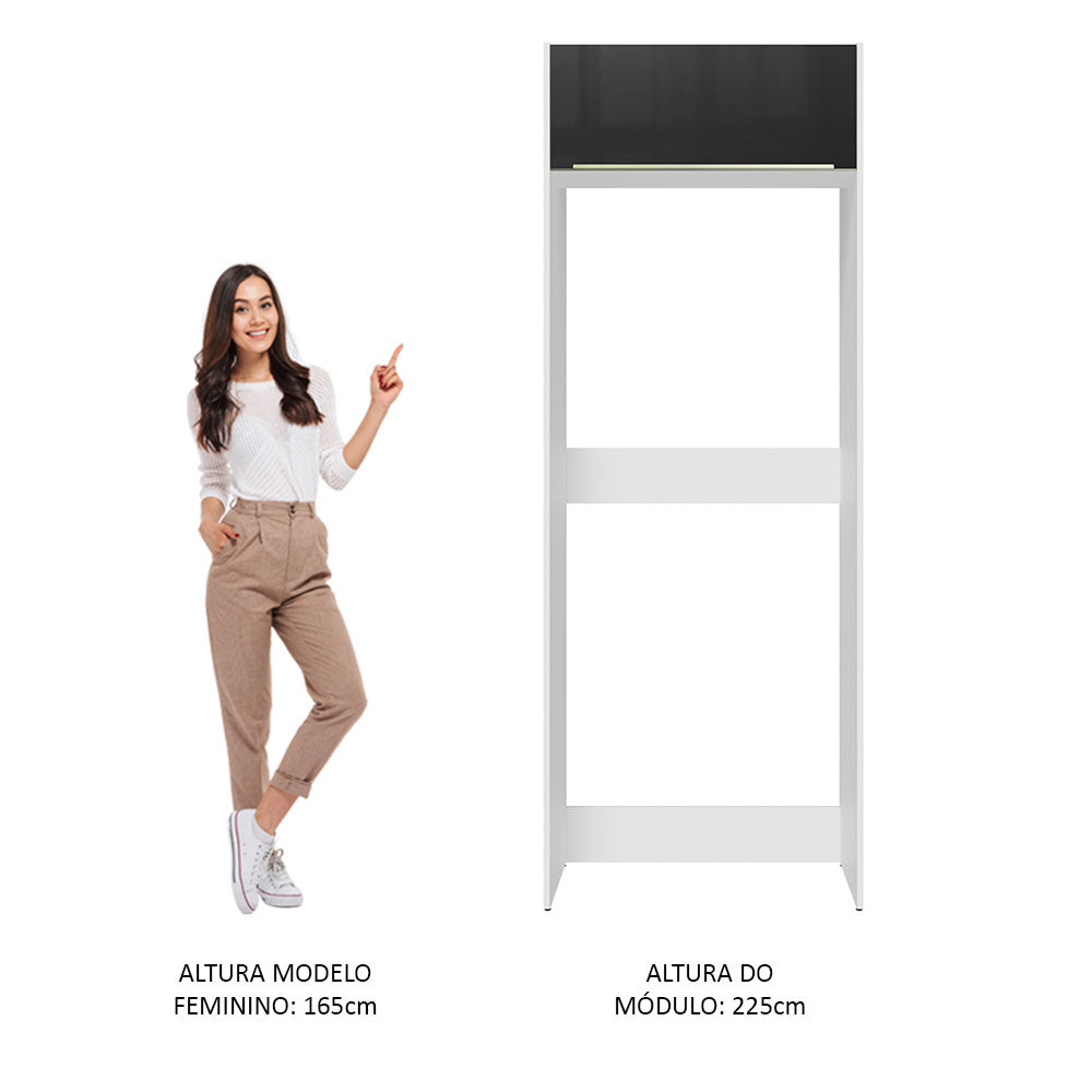 Mueble de Cocina para Refrigerador 1 Puerta Abatible Lux Blanco/Negro