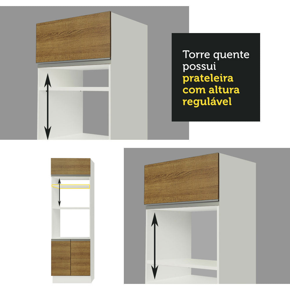 Cocina Integral 270cm Blanco/Marrón Jade 09