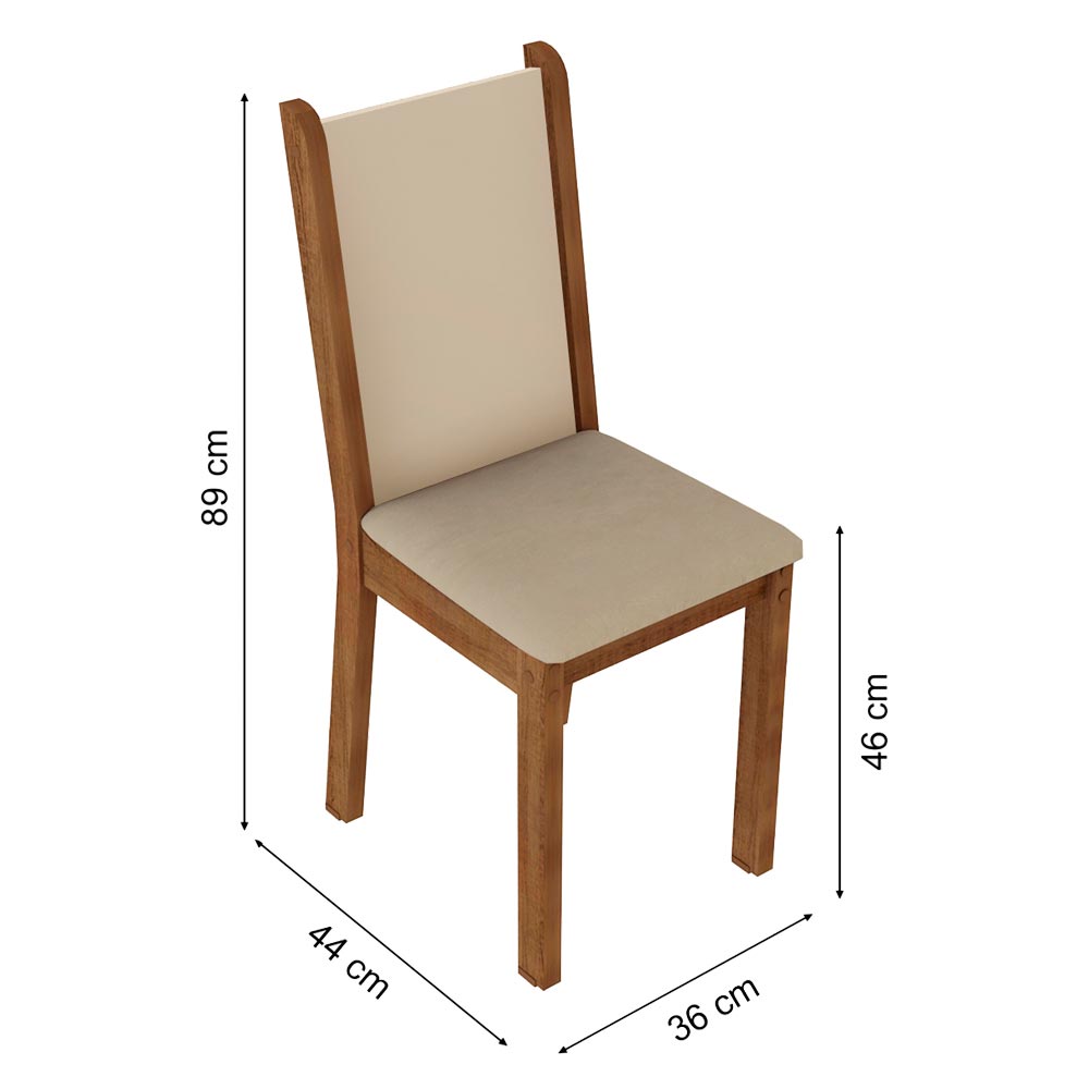Juego de Comedor Madesa Talita Con 4 Sillas Marrón/Creme