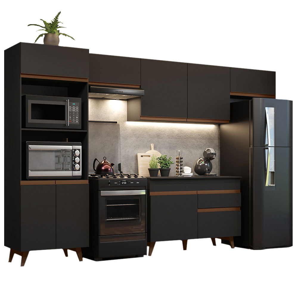 Cocina Integral 330cm Negro Reims 01