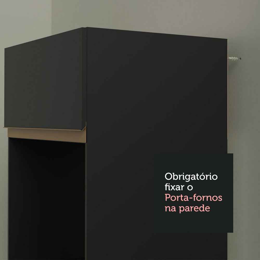 Cocina Integral Esquinera 402cm Negro Reims 02