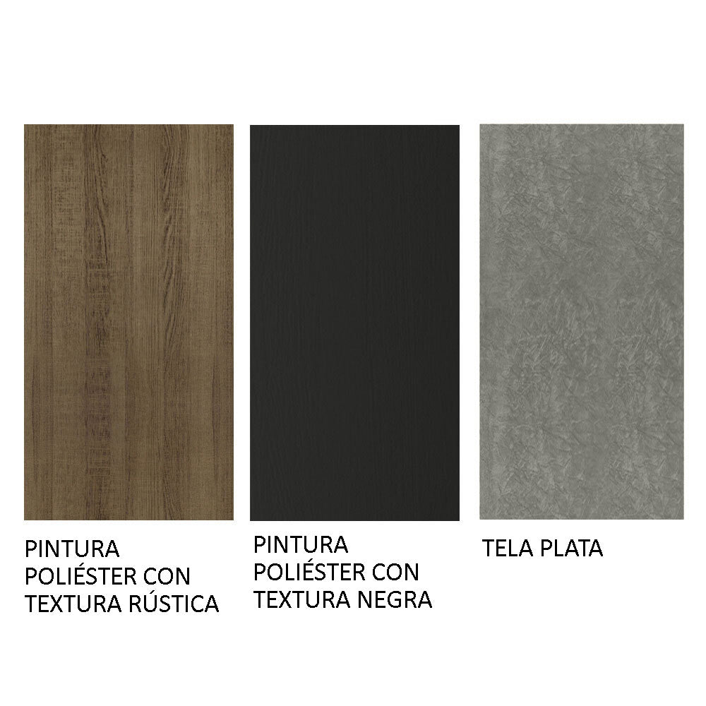 Juego de Comedor con Mesa con Encimera y 6 Sillas Marrón/Negro/Silver Renata