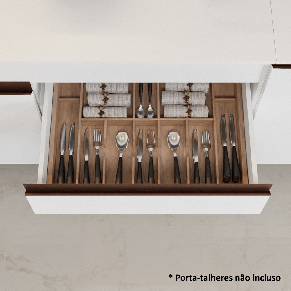 Kit con 2 Gabinetes de Cocina Reims 4 Puertas 1 Cajón (Con Encimera) Blanco