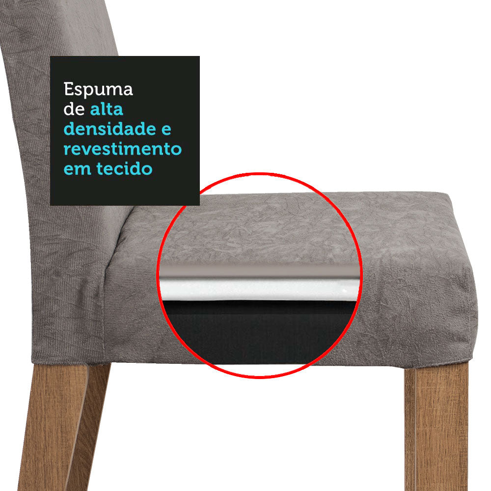 Juego de Comedor Mesa con Encimera de Madera y 4 Sillas Marrón/Silver Keila