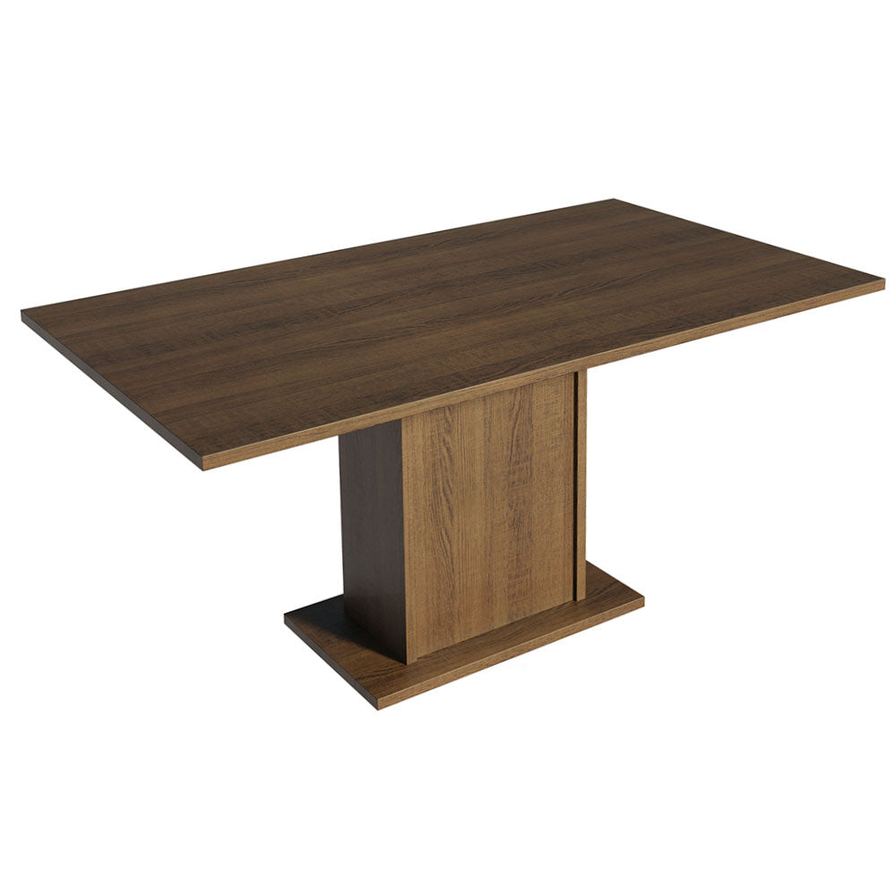 Juego de Comedor Mesa con Encimera de Madera y 4 Sillas Marrón/Silver Keila