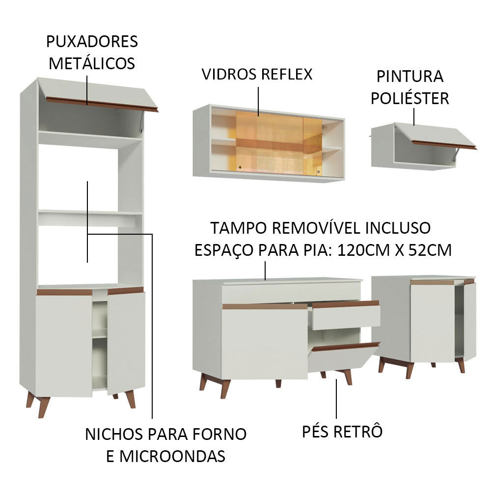 Cocina Integral 260cm Blanco Reims 02