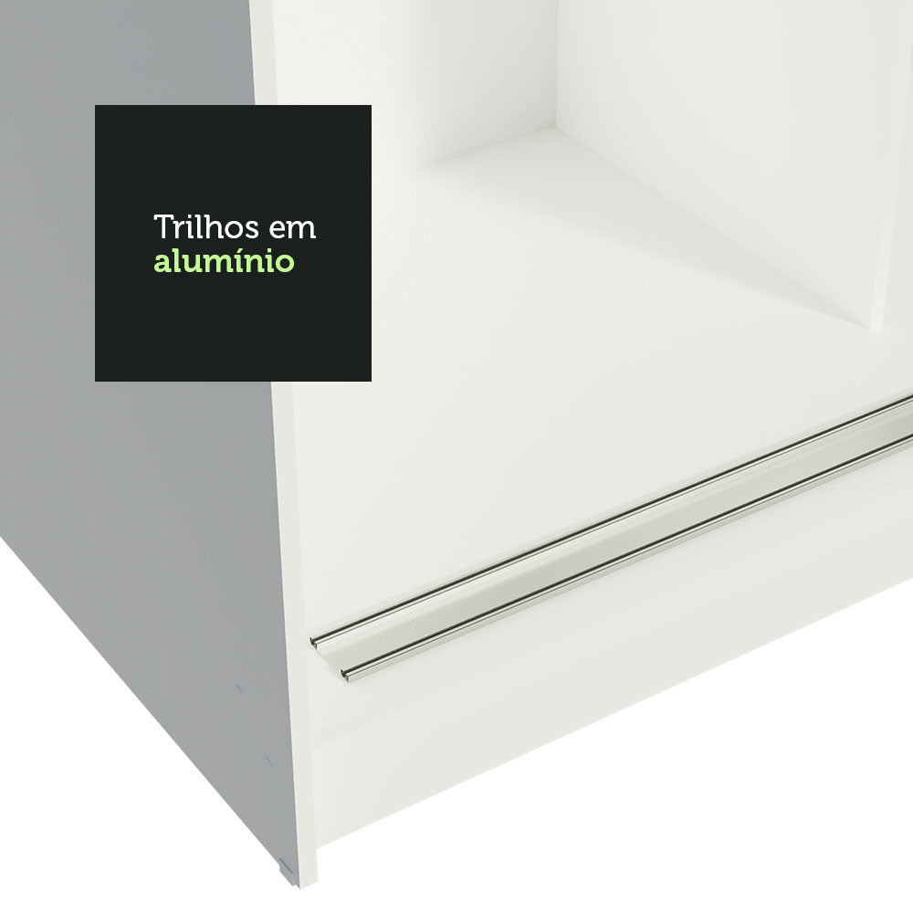 Clóset Matrimonial Reno 3 Puertas Correderas - Blanco/Negro