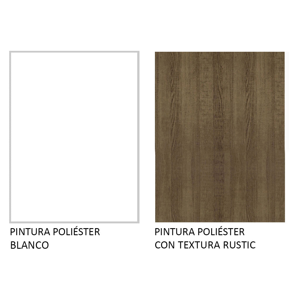 Cocina Integral Esquinera 479cm Blanco/Marrón Glamy Madesa 01