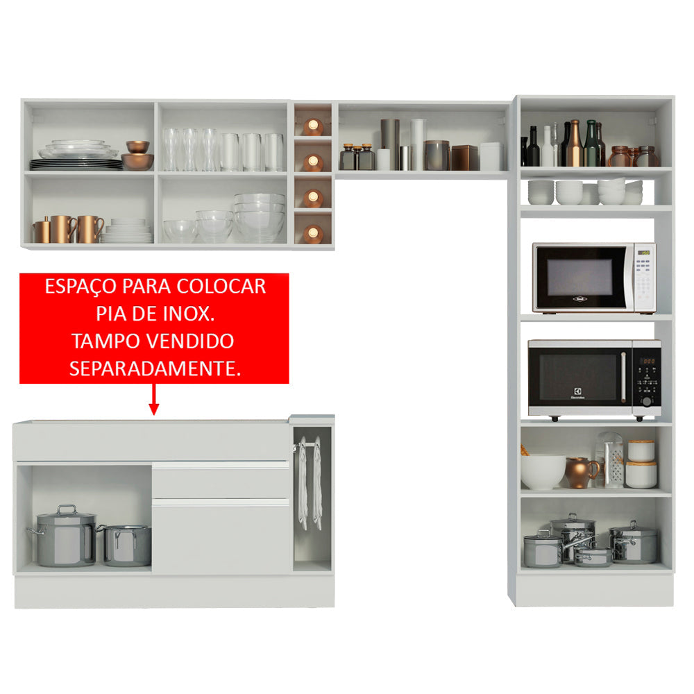 Cocina Integral 290cm Blanco Cristal 09