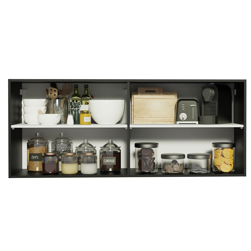 Gabinete Superior 120 x 50 cm 2 Puertas Reims Negro