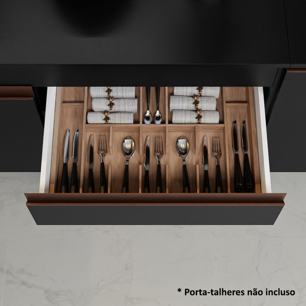 Cocina Integral Esquinera 452cm Negro Reims 01