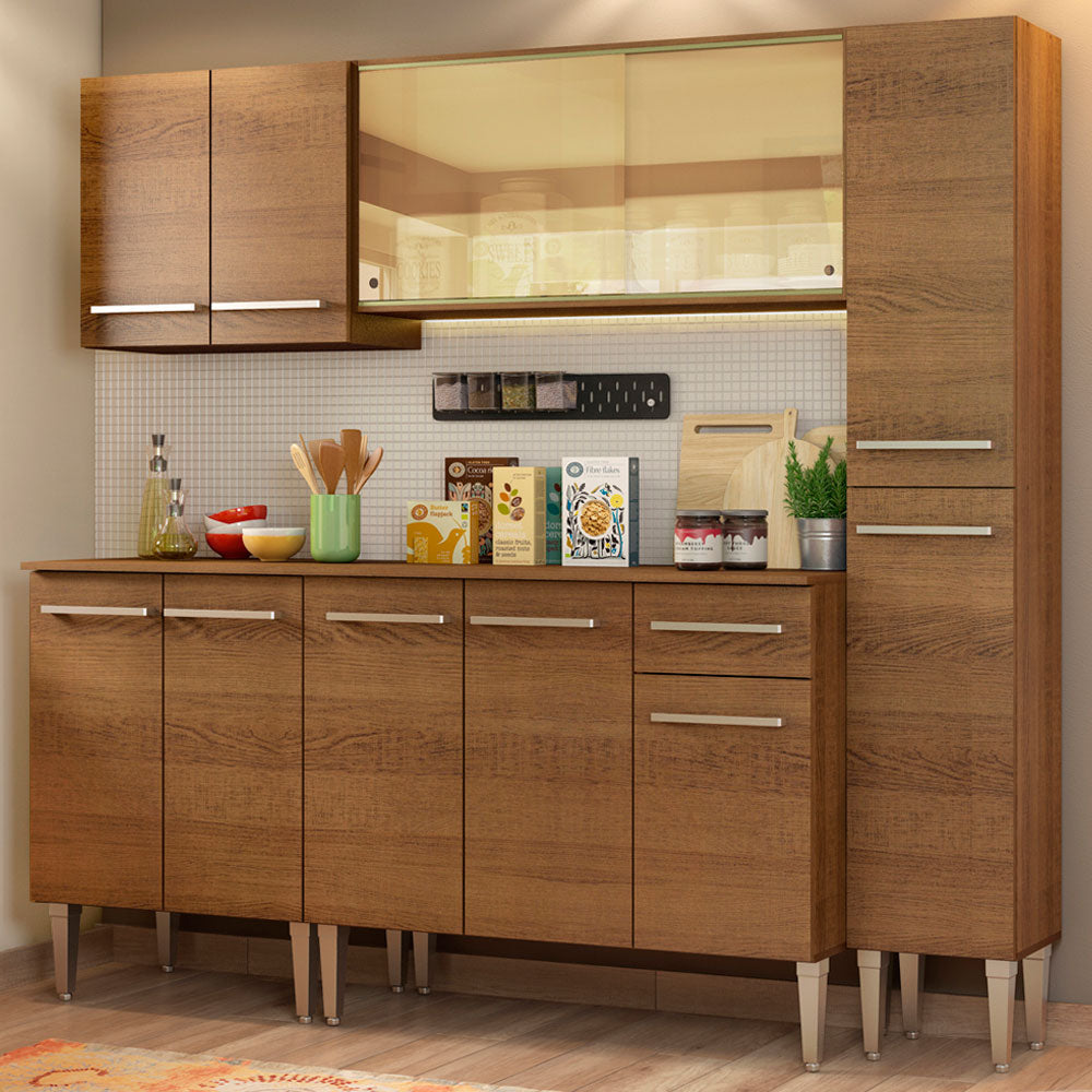 Cocina Integral 201cm Marrón Emilly West Madesa 03