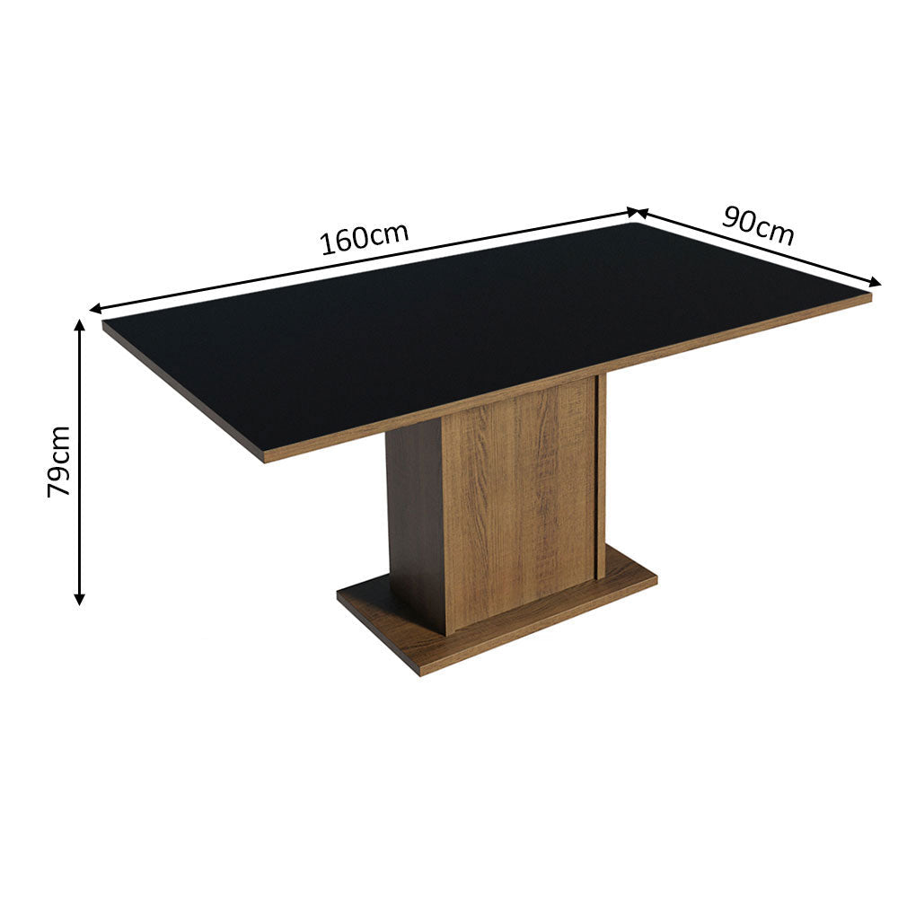 Mesa de Comedor Rectangular Tablero de Madera Marrón/Negro 5275 Madesa