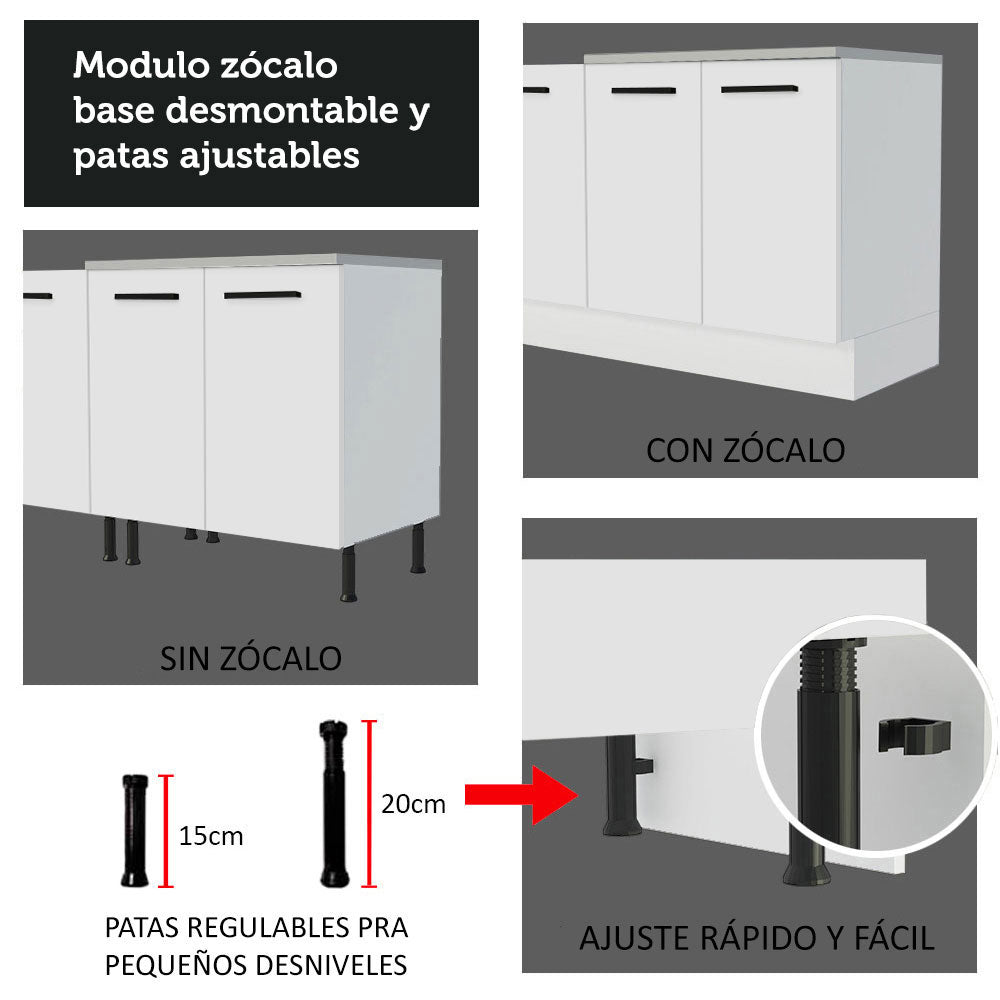 Mueble de Cocina 70 cm 2 Puertas Blanco Agata Madesa
