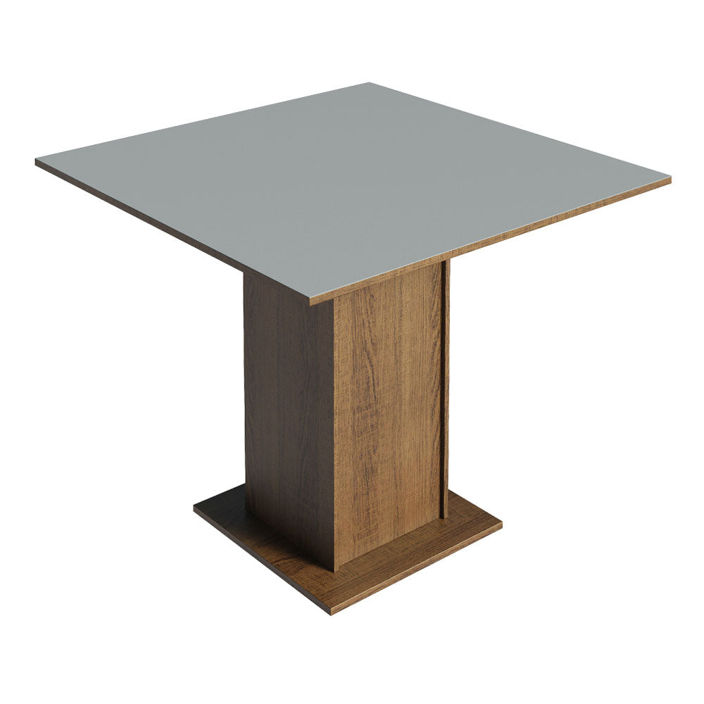 Juego de Comedor con Mesa con Encimera y 4 Sillas Marrón/Gris/Silver Karina