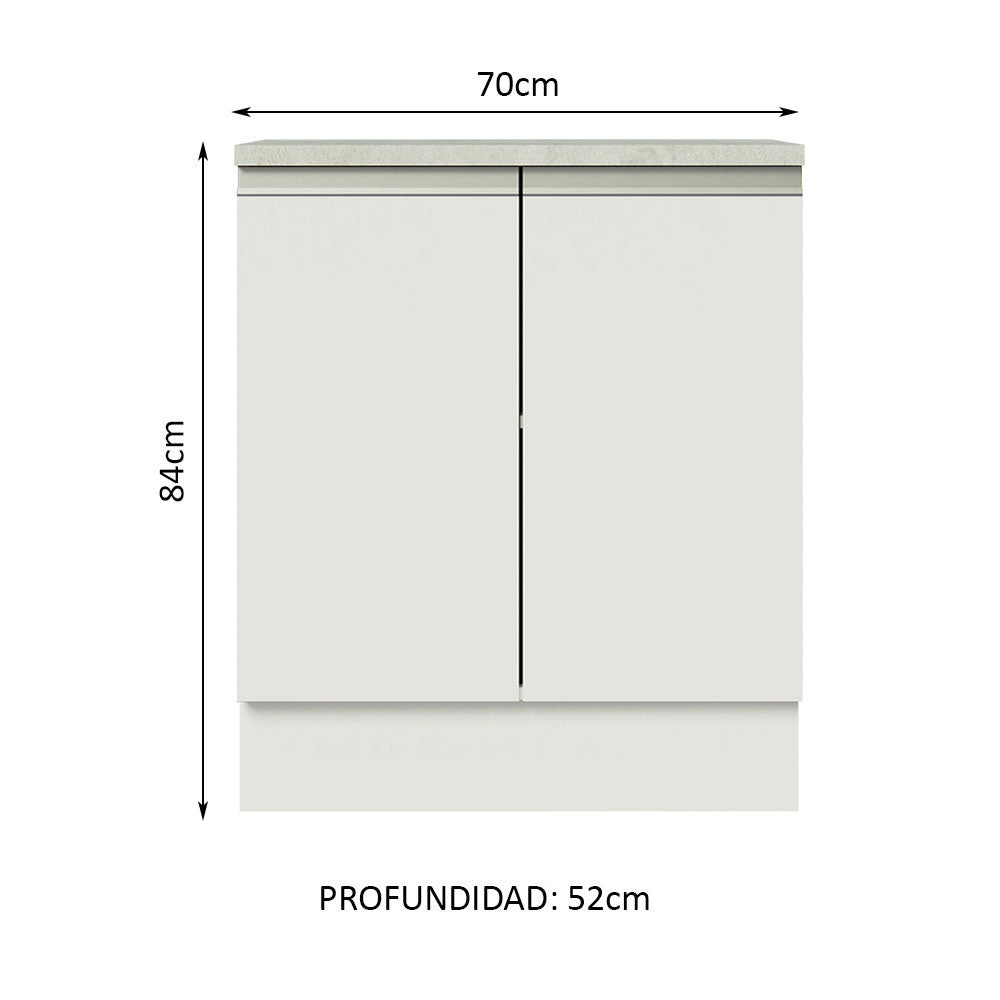 Mueble de Cocina Madesa Glamy 70 cm 2 Puertas Blanco